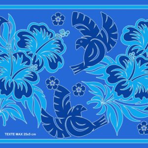 Paréo Hibiscus Bleu